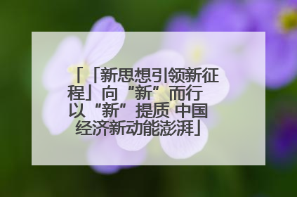 「新思想引领新征程」向“新”而行 以“新”提质 中国经济新动能澎湃