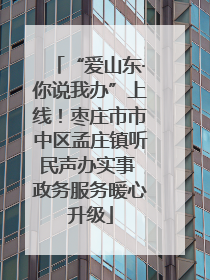 “爱山东·你说我办”上线！枣庄市市中区孟庄镇听民声办实事 政务服务暖心升级