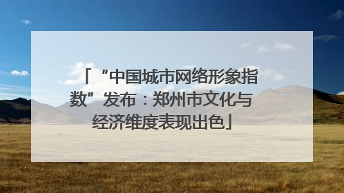“中国城市网络形象指数”发布：郑州市文化与经济维度表现出色