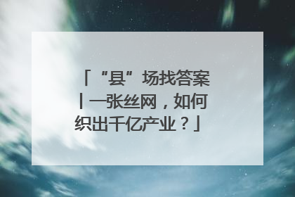 “县”场找答案丨一张丝网，如何织出千亿产业？