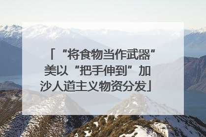 “将食物当作武器” 美以“把手伸到”加沙人道主义物资分发