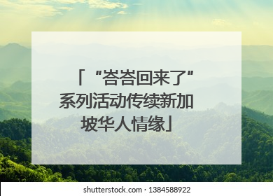 “峇峇回来了”系列活动传续新加坡华人情缘