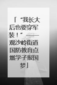 “我长大后也要穿军装！”——观沙岭街道国防教育点燃学子报国梦