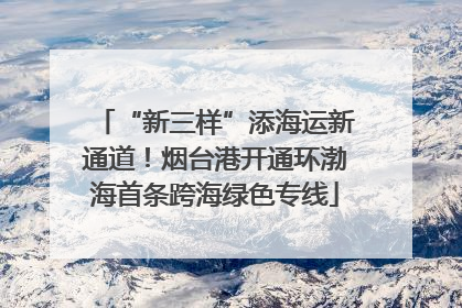 “新三样”添海运新通道！烟台港开通环渤海首条跨海绿色专线