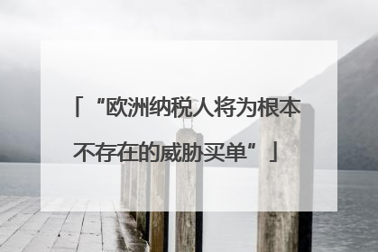 “欧洲纳税人将为根本不存在的威胁买单”