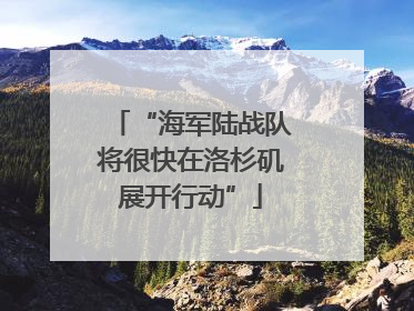 “海军陆战队将很快在洛杉矶展开行动”