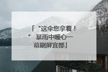 “这伞您拿着！” 暴雨中暖心一幕刷屏宜都