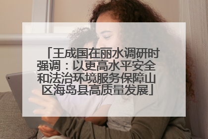 王成国在丽水调研时强调：以更高水平安全和法治环境服务保障山区海岛县高质量发展