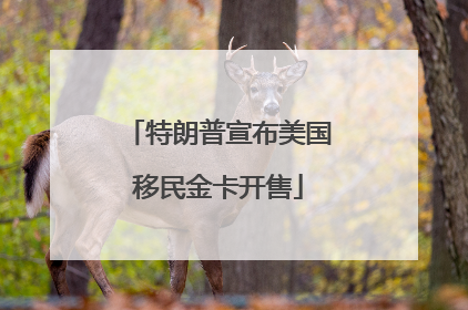 特朗普宣布美国移民金卡开售