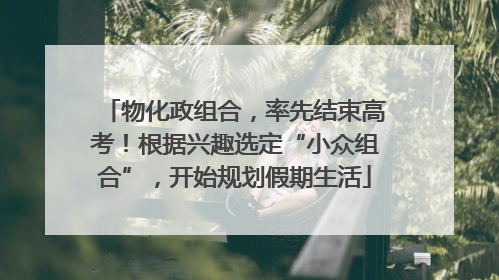 物化政组合，率先结束高考！根据兴趣选定“小众组合”，开始规划假期生活