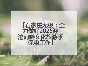石家庄无极：全力做好2025滹沱河畔文化旅游季保电工作