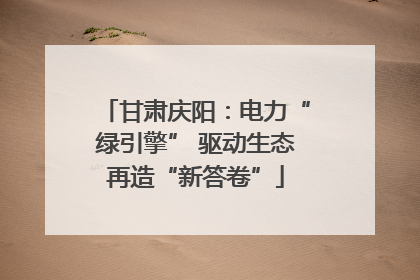 甘肃庆阳：电力“绿引擎” 驱动生态再造“新答卷”