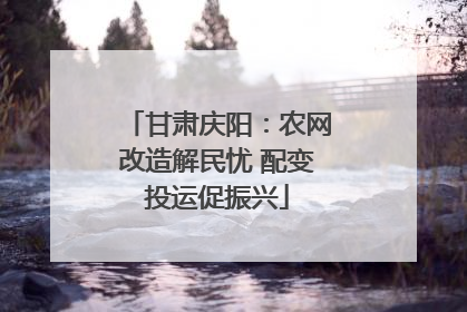 甘肃庆阳：农网改造解民忧 配变投运促振兴