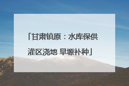 甘肃镇原：水库保供 灌区浇地 旱塬补种