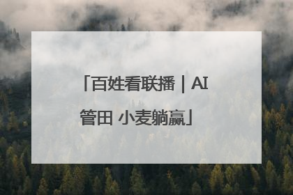 百姓看联播｜AI管田 小麦躺赢