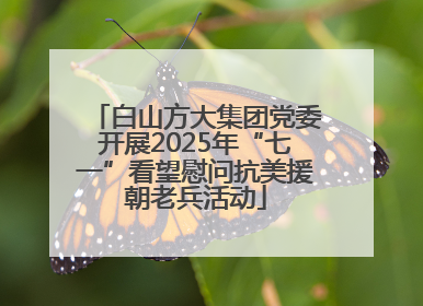 白山方大集团党委开展2025年“七一”看望慰问抗美援朝老兵活动