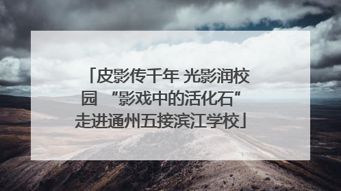 皮影传千年 光影润校园 “影戏中的活化石”走进通州五接滨江学校