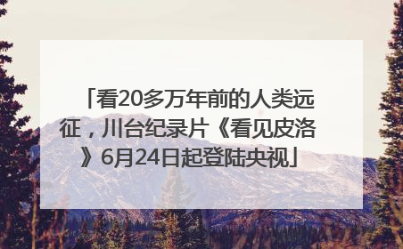 看20多万年前的人类远征，川台纪录片《看见皮洛》6月24日起登陆央视