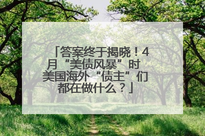 答案终于揭晓！4月“美债风暴”时 美国海外“债主”们都在做什么？