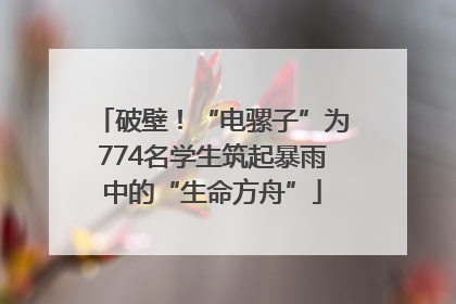 破壁！“电骡子”为774名学生筑起暴雨中的“生命方舟”