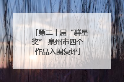 第二十届“群星奖” 泉州市四个作品入围复评
