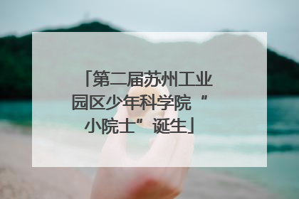 第二届苏州工业园区少年科学院“小院士”诞生