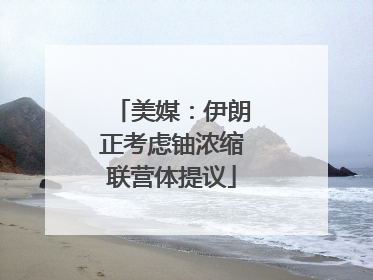 美媒：伊朗正考虑铀浓缩联营体提议