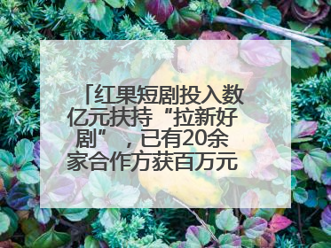 红果短剧投入数亿元扶持“拉新好剧”，已有20余家合作方获百万元额外激励