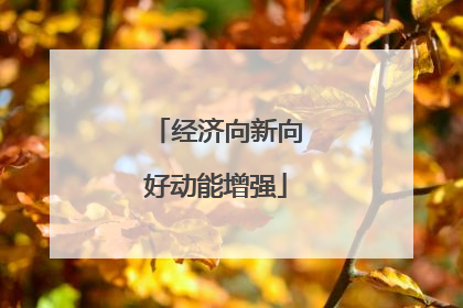 经济向新向好动能增强