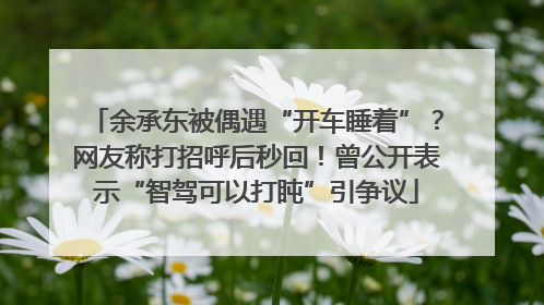 余承东被偶遇“开车睡着”？网友称打招呼后秒回！曾公开表示“智驾可以打盹”引争议