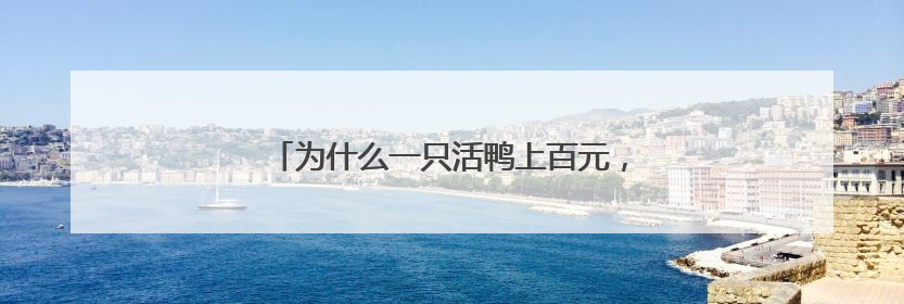 为什么一只活鸭上百元，一只烤鸭只要25元？