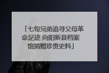 七旬兄弟追寻父母革命足迹 向阳新县档案馆捐赠珍贵史料
