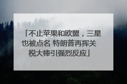 不止苹果和欧盟，三星也被点名 特朗普再挥关税大棒引强烈反应