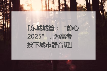 东城城管：“静心2025”，为高考按下城市静音键