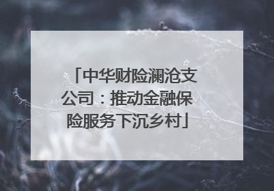 中华财险澜沧支公司：推动金融保险服务下沉乡村