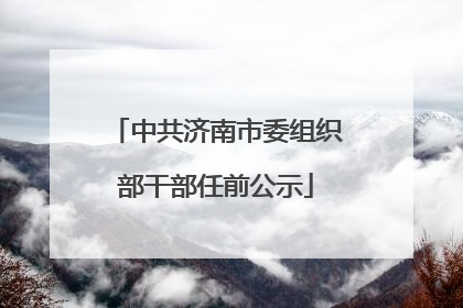 中共济南市委组织部干部任前公示