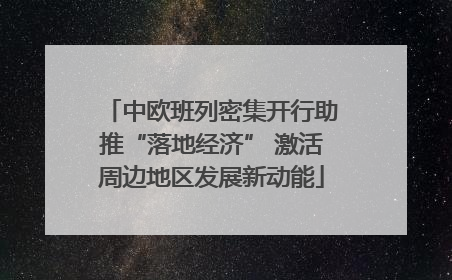 中欧班列密集开行助推“落地经济” 激活周边地区发展新动能