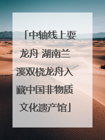中轴线上耍龙舟 湖南兰溪双桡龙舟入藏中国非物质文化遗产馆