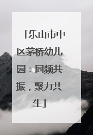 乐山市中区茅桥幼儿园：同频共振，聚力共生