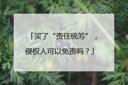 买了“责任统筹”，侵权人可以免责吗？