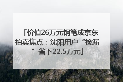 价值26万元钢笔成京东拍卖焦点：沈阳用户“捡漏”省下22.5万元