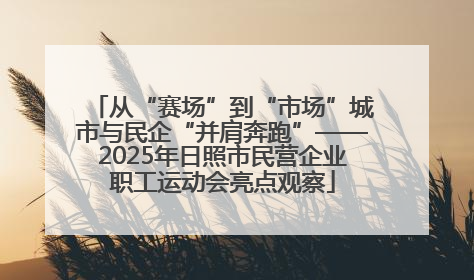 从“赛场”到“市场”城市与民企“并肩奔跑”——2025年日照市民营企业职工运动会亮点观察