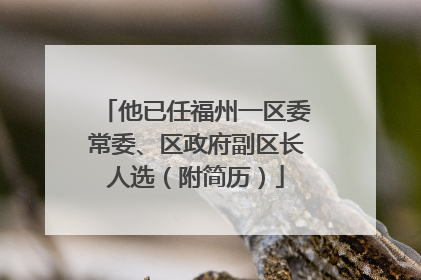 他已任福州一区委常委、区政府副区长人选（附简历）