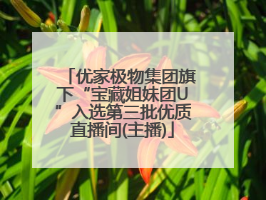优家极物集团旗下“宝藏姐妹团U”入选第三批优质直播间(主播)