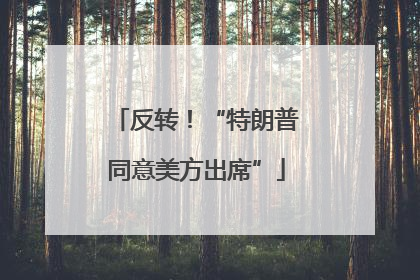 反转！“特朗普同意美方出席”