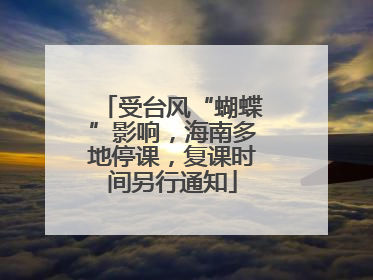 受台风“蝴蝶”影响，海南多地停课，复课时间另行通知