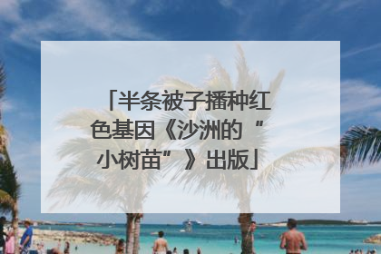 半条被子播种红色基因《沙洲的“小树苗”》出版