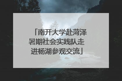 南开大学赴菏泽暑期社会实践队走进杨湖参观交流