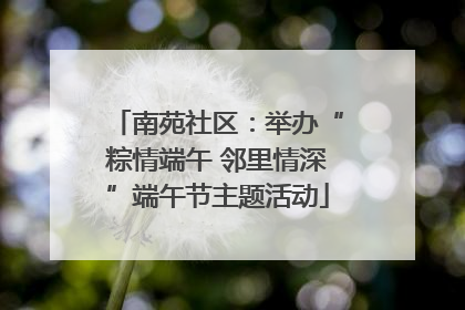南苑社区：举办“粽情端午 邻里情深”端午节主题活动