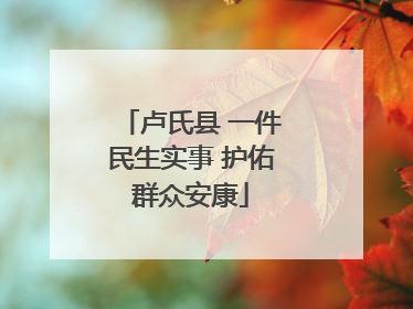 卢氏县 一件民生实事 护佑群众安康